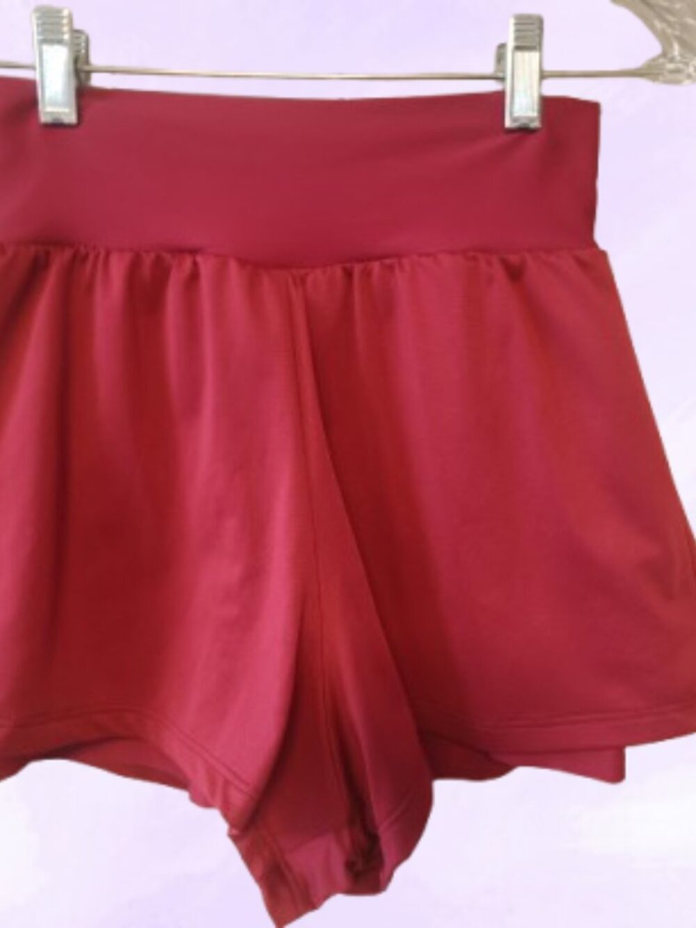bundle of XS's exercise shorts in burgundy red and brown. Tags have been removed - Picture 9 of 9